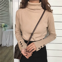 Áo len cổ cao nữ mùa thu đông mới phiên bản Hàn Quốc của áo hoodie rộng hoang dã cho học sinh áo dài tay đan áo len nữ form rộng