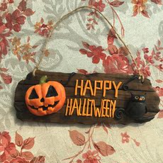 Все для декора 万圣节南瓜挂牌halloween装饰吊牌 节日门牌猫头鹰软陶定制纯手工
