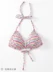 Dream Basha nữ áo tắm tươi sọc nhỏ in hình tam giác xung quanh tóm tắt điểm sóng bikini 013215204 - Bikinis