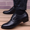 Korean version of the British pointed-toe leather shoes men's summer breathable men's business suits increase in leather shoes linen men's shoes authentic