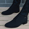 Men's Korean version of the British trend of hair stylist tide shoes wedding shoes men's cloth casual shoes pointed small leather shoes black