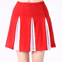 Белая штучатая юбка красная