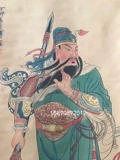 Антикварная живопись знаменитости и каллиграфия картины китайская живопись персонажи гостиная, декоративная живопись, живопись живопись, полузащита, висящая картина Большой нож Гуангонг