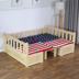 Miễn phí vận chuyển gỗ đa chức năng kép sofa giường giường trẻ em với một bàn nhỏ gọn giường thông hiện đại 1.2m - Giường giường ngủ giá rẻ Giường