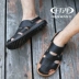 Dép của nam giới giày bãi biển mùa hè da 2018 non-slip dép thoáng khí đáy mềm giản dị baotou giày của nam giới giày kéo
