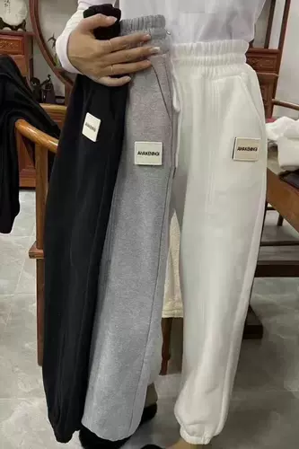 Демисезонные флисовые штаны для отдыха, 2020, в корейском стиле, высокая талия, свободный крой