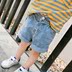 Trẻ em quần áo vệt trẻ em rửa sạch lưỡi edged quần short denim chàng trai 2018 mùa hè mới Hàn Quốc phiên bản nóng quần Quần jean