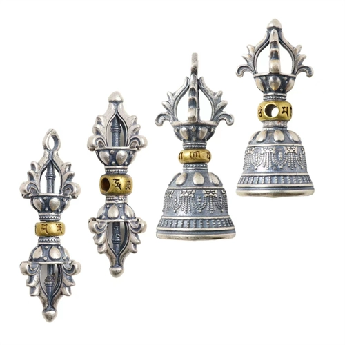 925 Стерлинговое серебро шесть -шестикратные мантра Ваджра назад Юнвен играет 108 бусин