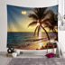 Hoàng hôn cây dừa trang trí tường tấm thảm phòng ngủ cạnh giường ngủ nền vải khăn trải bàn bãi biển khăn INS cover tường treo vải Tapestry