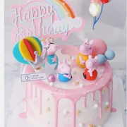 Gốm mềm năm lợn lợn trang trí bánh sinh nhật trang trí mạng lưới món tráng miệng màu đỏ bàn tiệc phụ kiện cảnh cờ - Trang trí nội thất