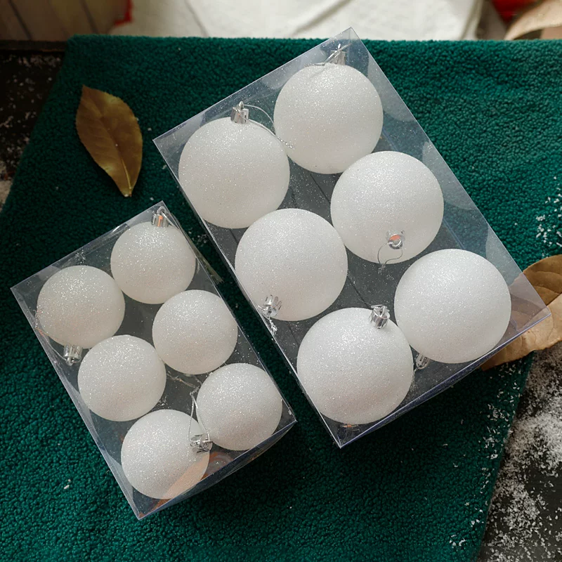 Painted transparent white decorations, 2023, 6cm, 8cm