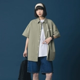 Японская рубашка, одежда, короткий рукав, оверсайз