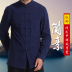 Tang phù hợp với nam dài tay áo retro nút cổ áo Trung Quốc áo sơ mi Trung Quốc phong cách của nam giới trang phục dân tộc áo sơ mi giản dị Trang phục dân tộc
