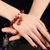 Phong cách cổ xưa gió quốc gia sợi dây màu đỏ vòng đeo tay nữ garnet bracelet Hàn Quốc phiên bản của cá tính đơn giản tráng men đồ trang trí ...