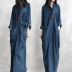 Bão mùa thu váy gốc deconstruction thiết kế denim váy đa chế tạo vành đai eo robes thời trang văn học ăn mặc đầm dài dự tiệc Váy dài