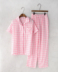 Nhật Bản đơn giản kẻ sọc bông vài bộ đồ ngủ nam giới và phụ nữ mùa hè bông gạc quần ngắn tay dịch vụ nhà phù hợp với Cặp đôi