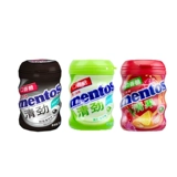 Manzetos Mentos Clear Gluga Suggate Special Fresh Fresh Fruit Mint Flavor 56 грамм x3 бутылка составляет около 35 капсул