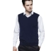 Len vest nam mùa thu và mùa đông V-Cổ trung niên trùm đầu kinh doanh cha nạp cashmere vest vest áo len áo len