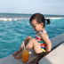 Chen Chen Ma bé quần áo trẻ em cô gái mùa hè trẻ em áo tắm màu sóng sọc 1-2-3 tuổi bé một mảnh áo tắm Đồ bơi trẻ em