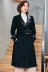 Của phụ nữ 2017 mùa đông mới thời trang Hàn Quốc belt với eo phần dài pu leather khâu khí coat coat