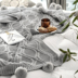 Net Sphere đỏ sóng Iceland tóc chenille đan chăn sofa chăn thú chăn nghỉ chăn trưa trắng Bắc Âu - Ném / Chăn men long cuu Ném / Chăn