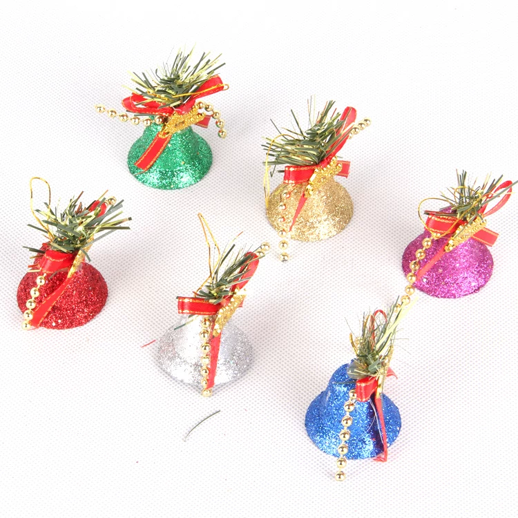 Christmas decorations, small bell, pendant, accessory, set, 4cm, 6 pieces