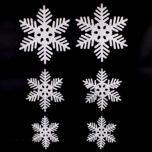 Рождественский белый декор, стеклянный комплект, со снежинками, 3 предмета