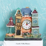 Мультяшная цветная карта, домик, вилла, замок, часы, детское украшение для спальни