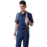 Тонкая джинсовая трудовая одежда для рабочей одежды для мужчин для мужской спортивной одежды для летних и коротких рукавов может быть напечатана и вышита логотип