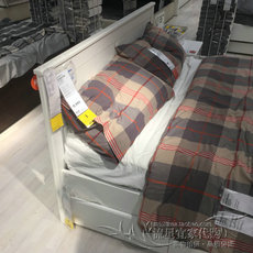 Кровать из массива дерева 宜家ikea松耶桑德 床架,白色/褐色,