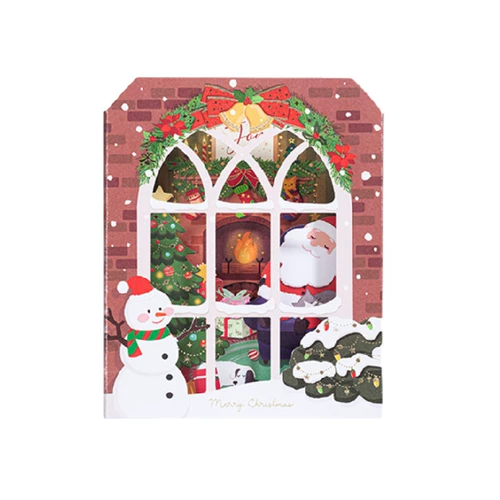 Miss Card Led Light S Трехсторонние рождественские поздравления, лазерный лазер, фестиваль клиентов Gourmet Customer