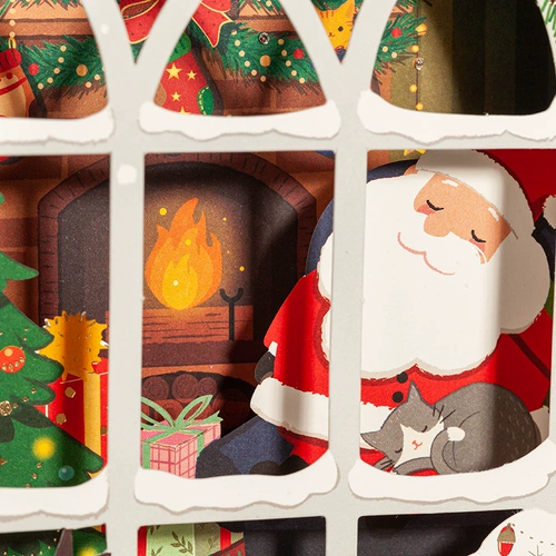 Miss Card Led Light S Трехсторонние рождественские поздравления, лазерный лазер, фестиваль клиентов Gourmet Customer