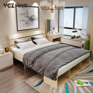 Nội thất phòng ngủ hiện đại lưu trữ tối giản cho thuê phòng giường đôi tủ quần áo đơn giản hoàn chỉnh đồ nội thất thiết lập kết hợp