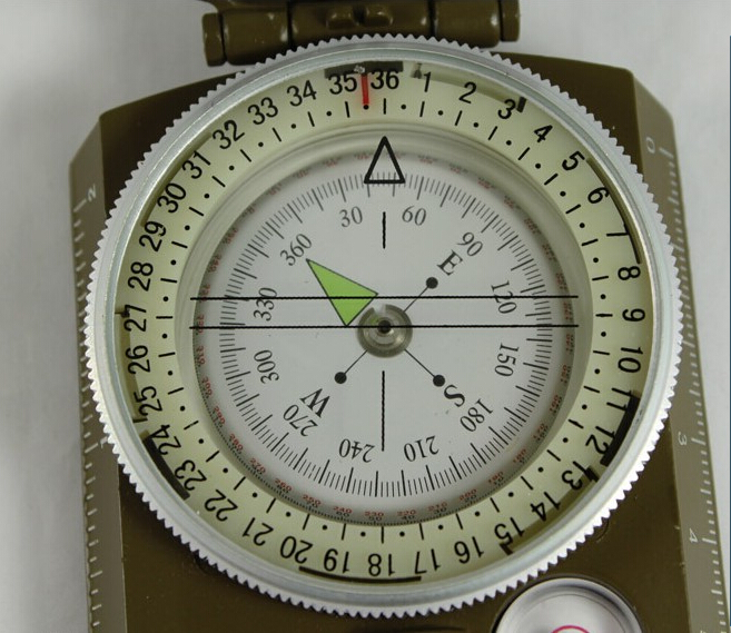 防水罗盘指南针户外美军国式多功能用k4580迷彩金属莹夜光指北针