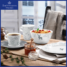 Парные кружки seltmann weiden德国 餐盘欧式陶瓷汤盘家用餐具礼品驯鹿圣诞盘子