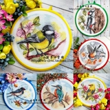 Little House Cross Stitch French Line Line Set Color Bird Franches, птичьи ветви просты