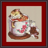 Little House Cross Stitch French DMC Line Set Tea Cup в чайной чашке чайных чашек