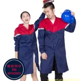 Длинная униформа медсестры подходит для мужчин и женщин, синий комбинезон, нагрудник