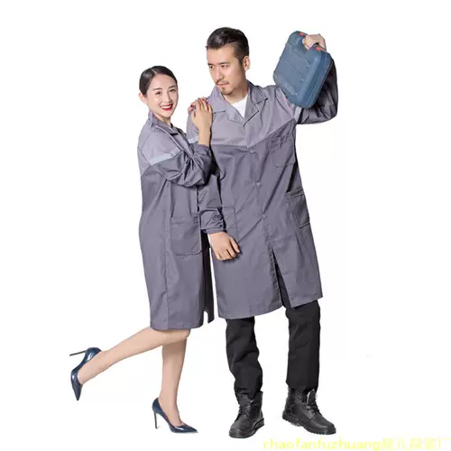 Длинная униформа медсестры подходит для мужчин и женщин, синий комбинезон, нагрудник