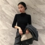 Zhang Jingyi Mùa thu mới phiên bản Hàn Quốc của tay áo tự canh dài tay áo thun nữ hoang dã áo len mỏng phần áo sơ mi khoác cardigan