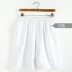 Mùa hè của nam giới nhân tạo quần short cotton màu rắn nam cotton bãi biển lụa quần XL lỏng quần ngủ quần short giản dị