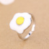 Người bạn thật sự của tôi với cùng một sáng tạo siêu dễ thương trứng luộc dễ thương lòng đỏ trứng S925 sterling bạc nhẫn mở nhẫn nữ - Nhẫn nhẫn đôi đẹp Nhẫn