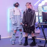 Часть места японской группы ACDC Harajuku Game Over Jacket Шорты T