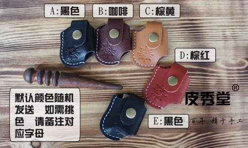 Зажигалка, кожаный чехол ручной работы, воловья кожа, из натуральной кожи