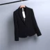 2018 Hàn Quốc phiên bản mới màu đen nhỏ phù hợp với nữ đoạn ngắn mùa xuân và mùa thu thường Slim phù hợp với áo khoác nữ là mỏng mùa thu Business Suit