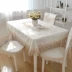 Khăn trải bàn châu Âu bọc đệm đặt hình chữ nhật vải vuông khăn trải bàn hộ gia đình ren trắng khăn trải bàn tròn Khăn trải bàn