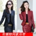 Mùa xuân và mùa thu mới Hàn Quốc mỏng mỏng da phụ nữ ngắn áo khoác của phụ nữ pu áo khoác da váy phụ nữ mặc Quần áo da