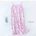 Quần cotton nam sling nightdress nữ mùa hè cotton lụa đồ ngủ cotton nhân tạo váy lỏng mỏng phần nhà dịch vụ váy lụa - Đêm đầm Đêm đầm