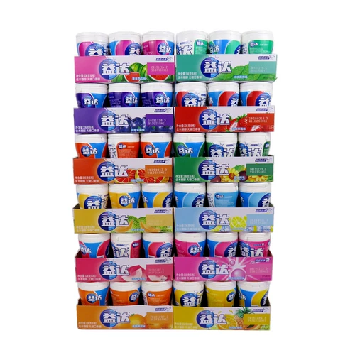 Yidaloganol non -sugar -lip -out gum weam warmelon strawberry honeydew вкусы 40 зерен 6 бутылок с конфетной закусочной