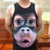 Ác ma nguệch ngoạc khỉ khỉ gorilla mồ hôi vest béo cỡ lớn nam tay ngắn áo thun họa tiết cá tính ao thể thao Lót